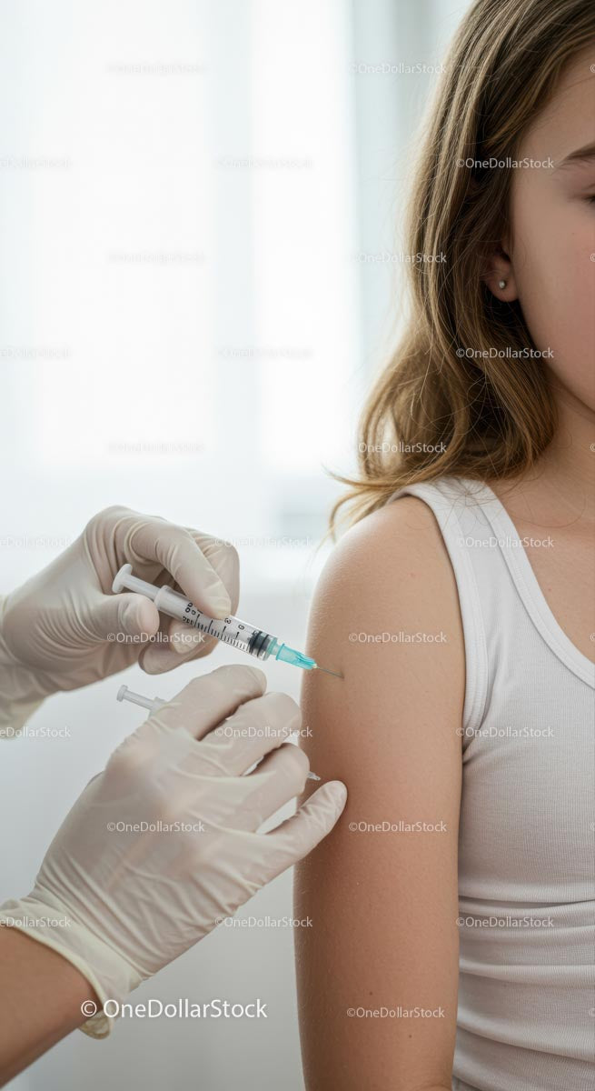 Dziecko otrzymujące szczepienia w klinice pediatrycznej
