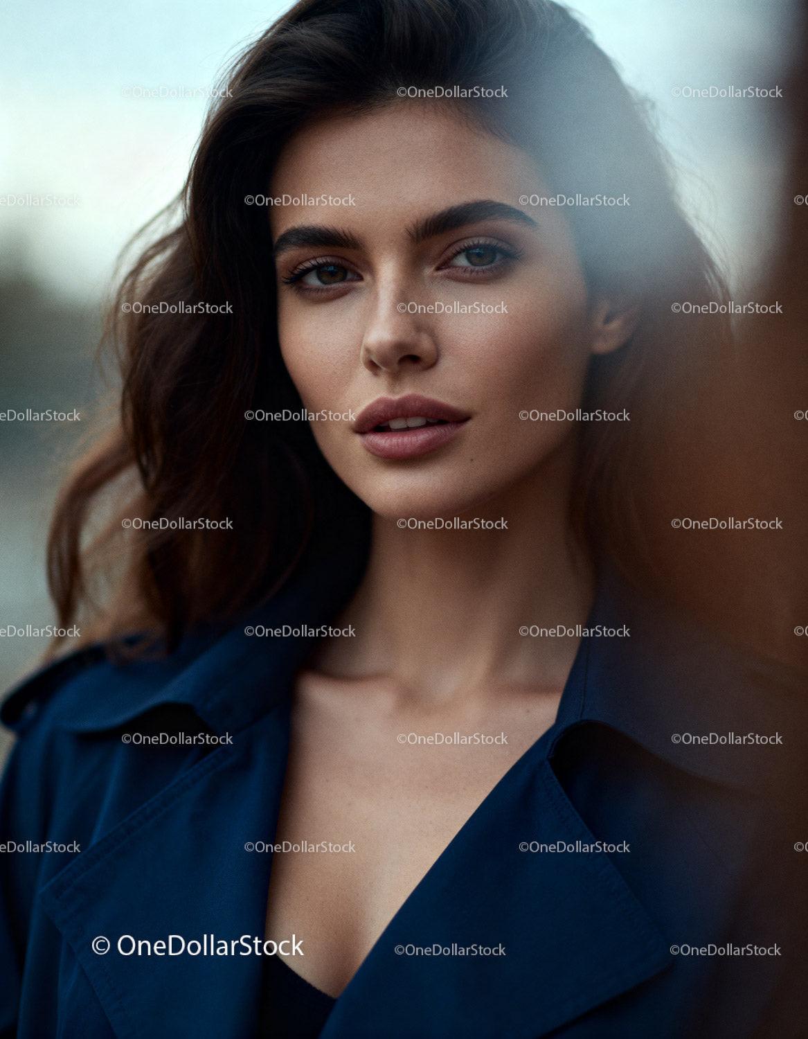 Confident young woman with natural beauty outdoors