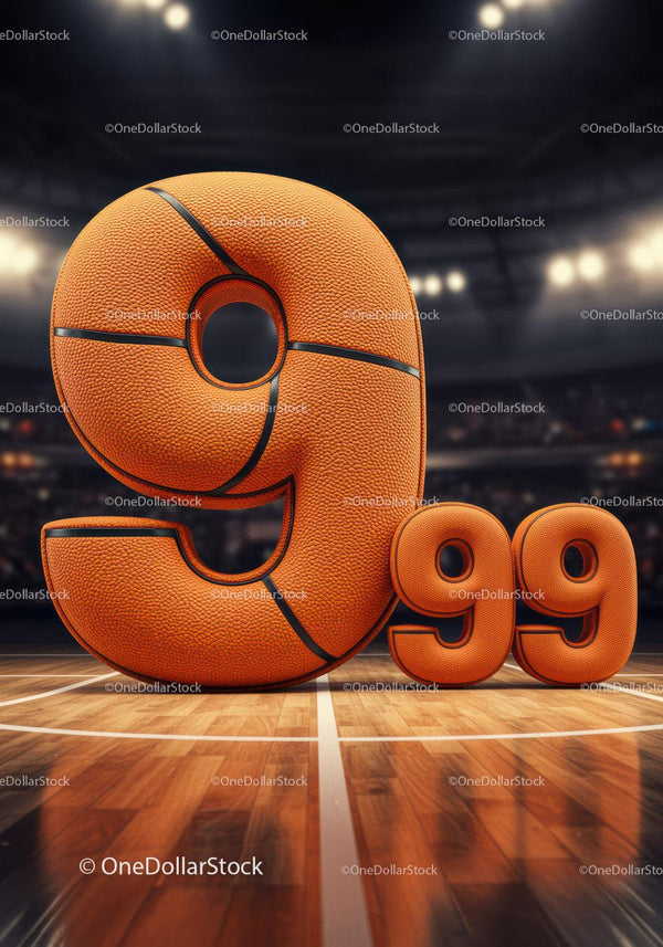 Basketball texture number 999 on court floor
