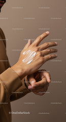 Close-up of Person Applying Lotion on Hand for Skincare Routine