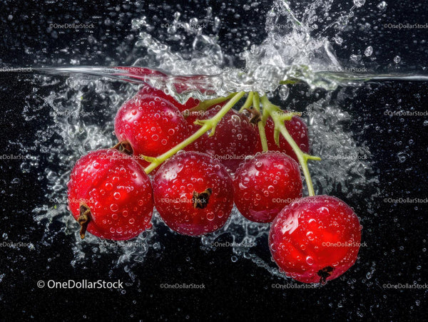 Fresh Cherry Tomatoes Splashing in Water