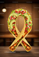 Creative Chicken Taco Ribbon with Fresh Vegetables