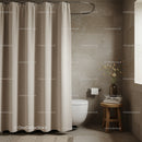 Serene Modern Bathroom with Beige Tiles and Minimalist Decor