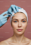 Young Woman Receiving Botox Injection for Facial Rejuvenation