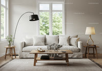 Cozy Living Room with Neutral Tones and Natural Light