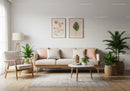 Cozy modern living room with natural decor elements