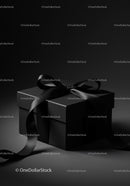 Elegant Black Gift Box with Satin Ribbon for Special Occasions