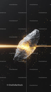 Asteroid Impact with Bright Cosmic Dust Explosion in Space