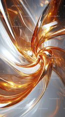 Abstract Digital Art with Gold and Silver Swirls for Modern Design