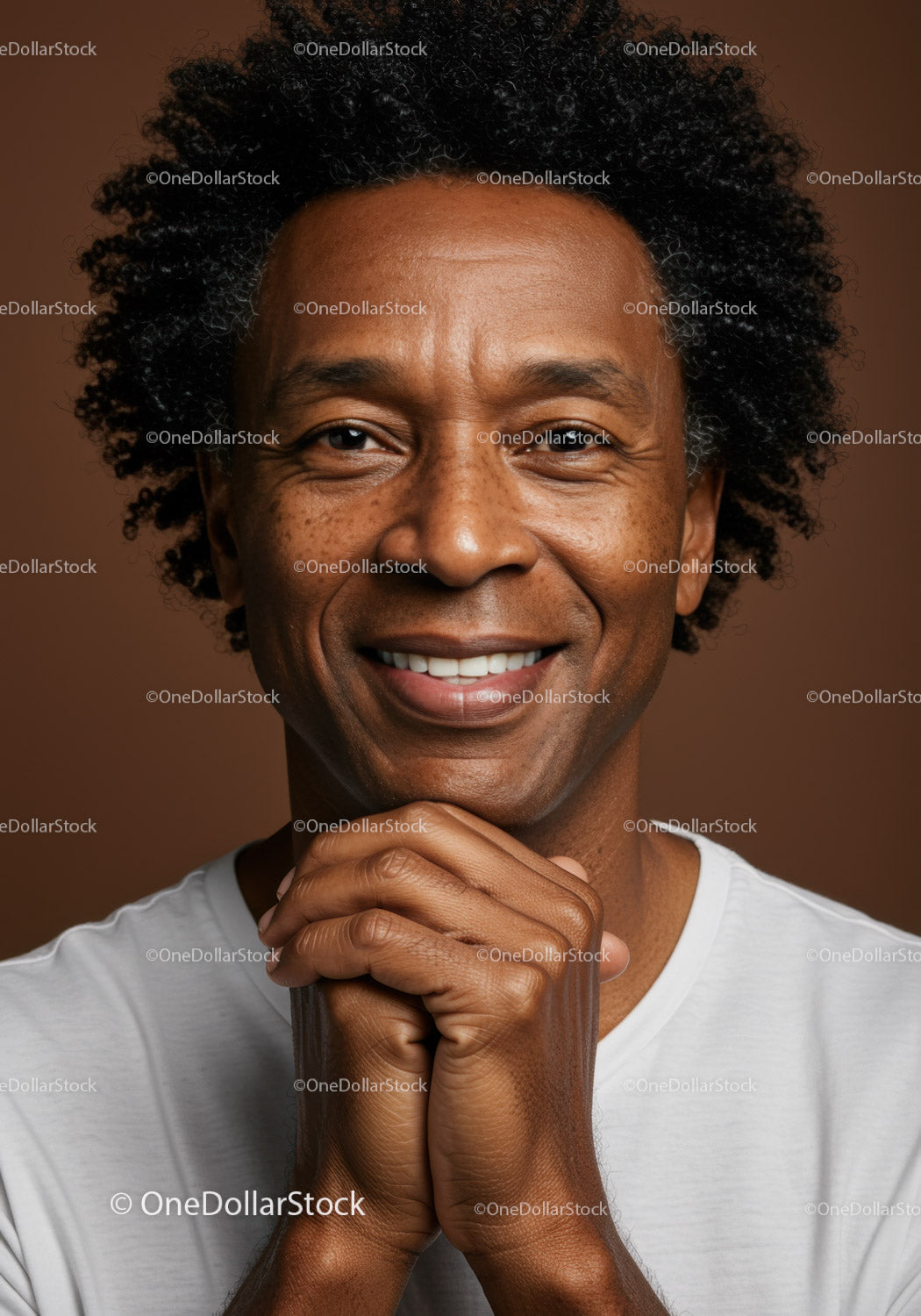 Smiling Black Man with Confident Expression in Casual Clothing