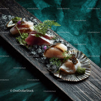 Elegant Sashimi Platter with Fresh Fish and Edible Flowers