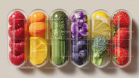 Colorful Fruit Capsules with Berries and Flowers for Healthy Lifestyle