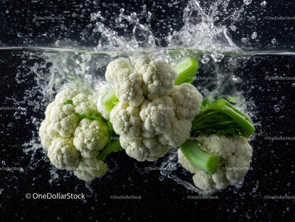 Fresh Cauliflower Heads with Green Leaves for Healthy Cooking