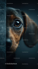 Detailed Close-Up of a Dog's Eye with Furry Texture and Expressive Gaze
