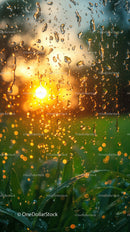 Dew Drops on Grass with Sunlight During Golden Hour