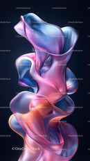 Abstract Fluid Sculpture with Bright Pink and Blue Colors