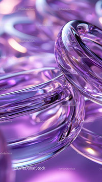 Abstract Glass Sculptures with Vibrant Purple Hues for Modern Decor