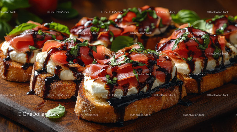 Delicious Tomato and Mozzarella Bruschetta with Basil and Balsamic Glaze