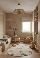 Modern Neutral Nursery with Wooden Decor and Plush Toys