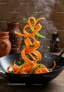Fresh Vegetable Stir Fry with Carrot Ribbons and Peas
