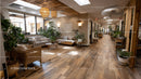 Bright Modern Lounge with Indoor Plants and Natural Wood Decor