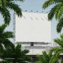 Blank Outdoor Billboard Surrounded by Tropical Palm Trees