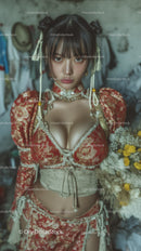 Elegant Asian Woman in Traditional Style with Modern Fashion Fusion