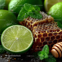 Fresh Limes, Mint Leaves and Honeycomb for Delicious Recipes