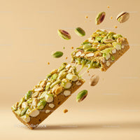 Nut and Honey Energy Bar Breaking Apart in Midair