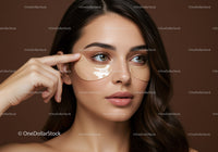 Young Woman Applying Under-Eye Gel for Brightening and Hydration