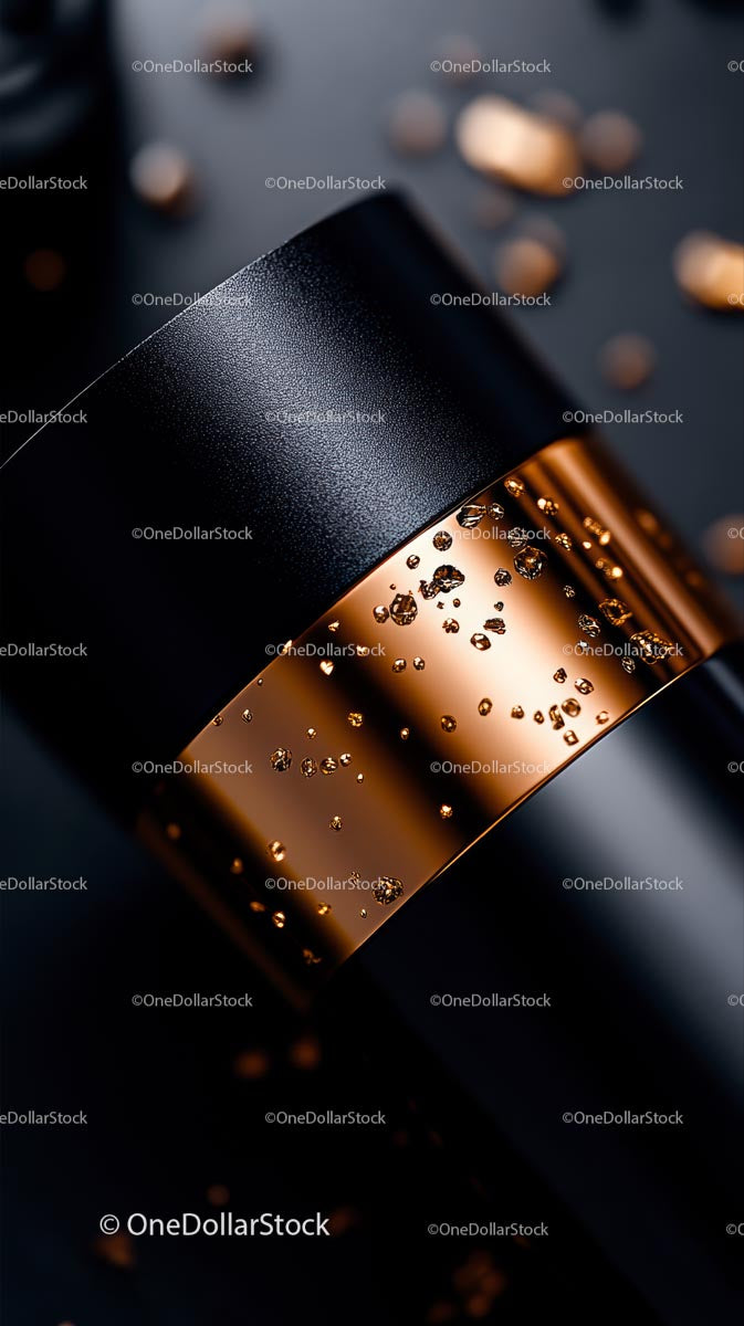 Luxurious Black Matte Perfume Bottle with Rose Gold Band