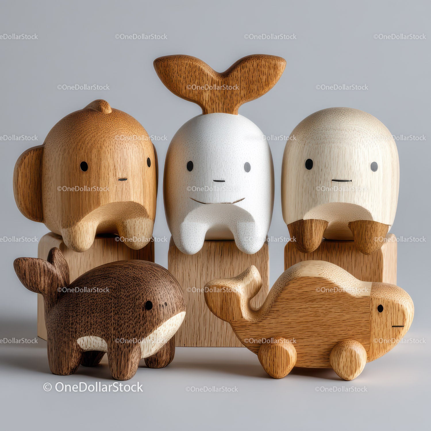 Cute Wooden Animal Toys Set with Forest Animals for Kids Nursery