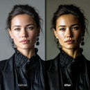 Before and after Cinematic Portrait Lightroom preset edit