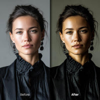 Before and after Cinematic Portrait Lightroom preset edit