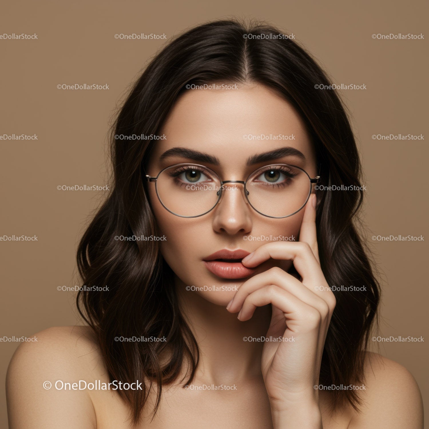 Elegant Young Woman Wearing Stylish Glasses for Fashion and Beauty