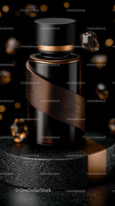 Elegant Black and Gold Luxury Perfume Bottle for High-End Fragrance Branding