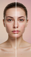 Clear Skin Before and After Acne Treatment Transition for Flawless Complexion