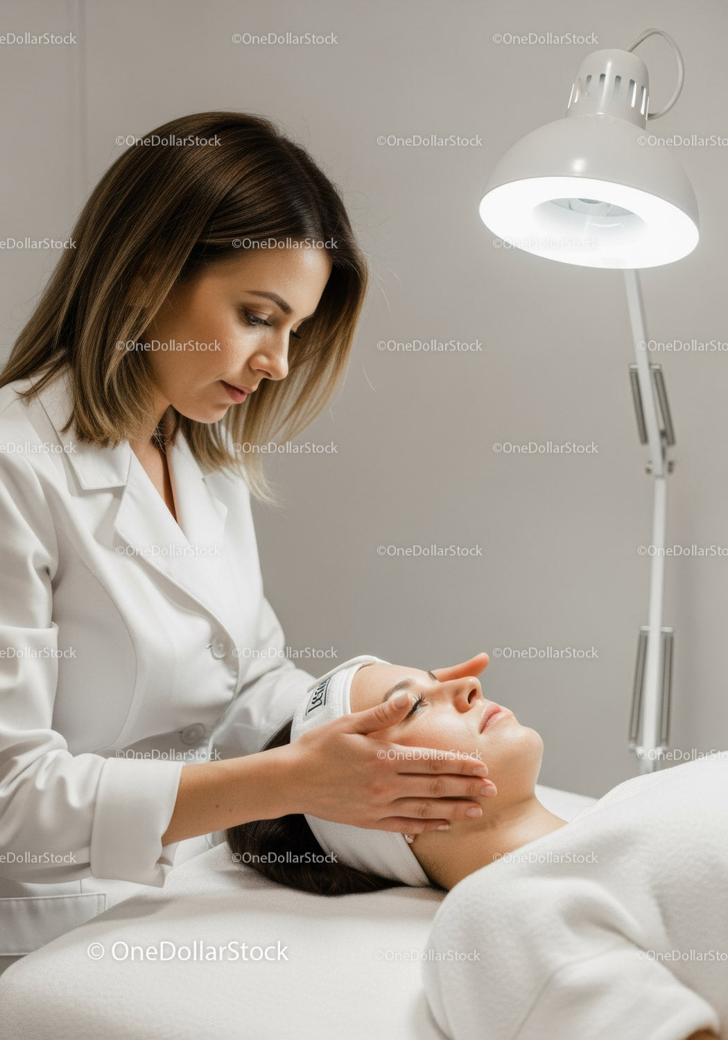 Profesjonalny zabieg na twarz ze specjalistą od pielęgnacji skóry w środowisku spa