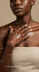 Elegant Black Woman with Glossy Lips and Natural Skin Beauty