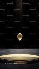 Futuristic Moon Landing Scene with Spacecraft and Celestial Body