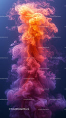 Vibrant Swirling Ink Clouds in Water with Colorful Artistic Motion