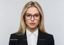 Confident Businesswoman with Stylish Glasses in Professional Portrait