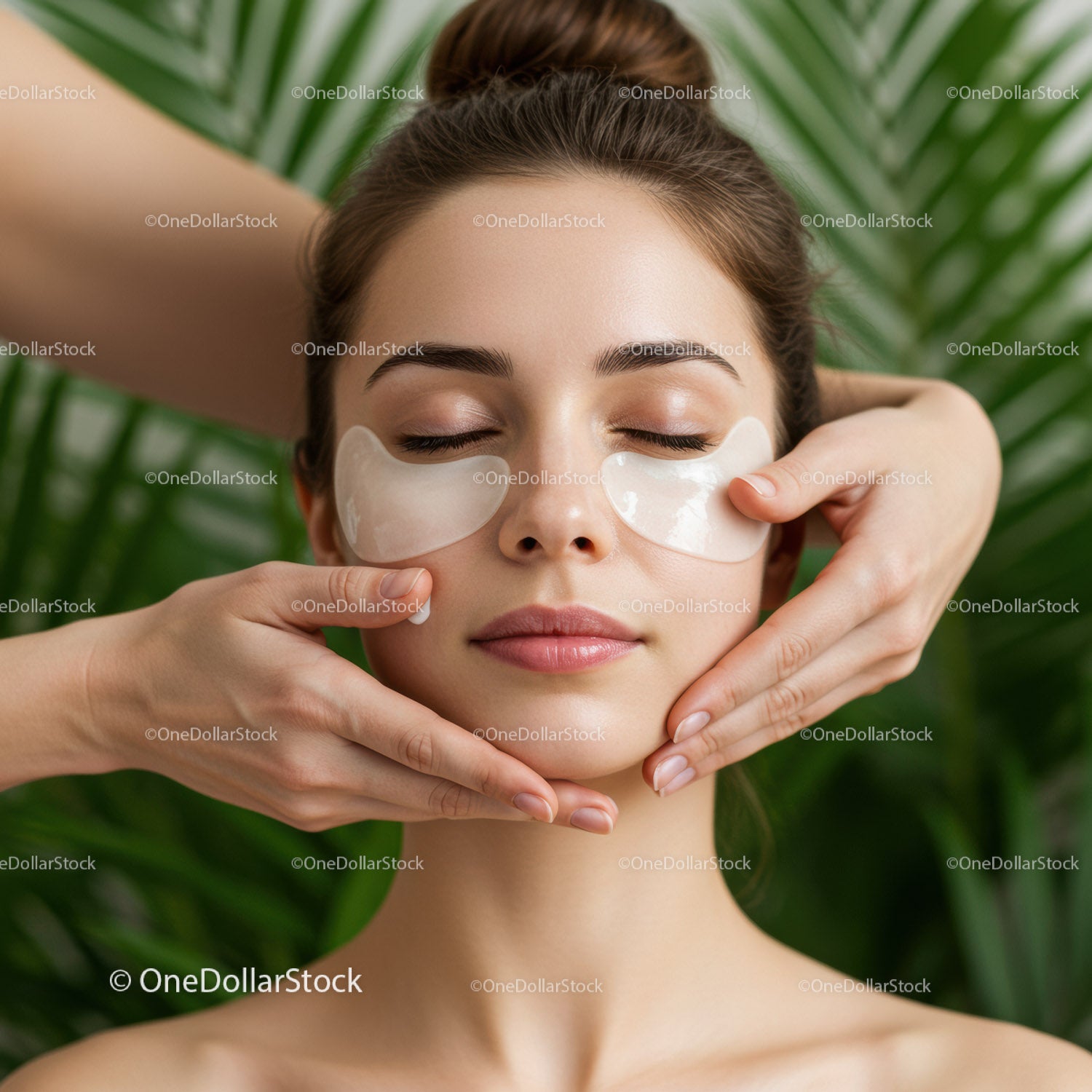 Relaxing Facial Massage with Under-Eye Patches for Skin Rejuvenation