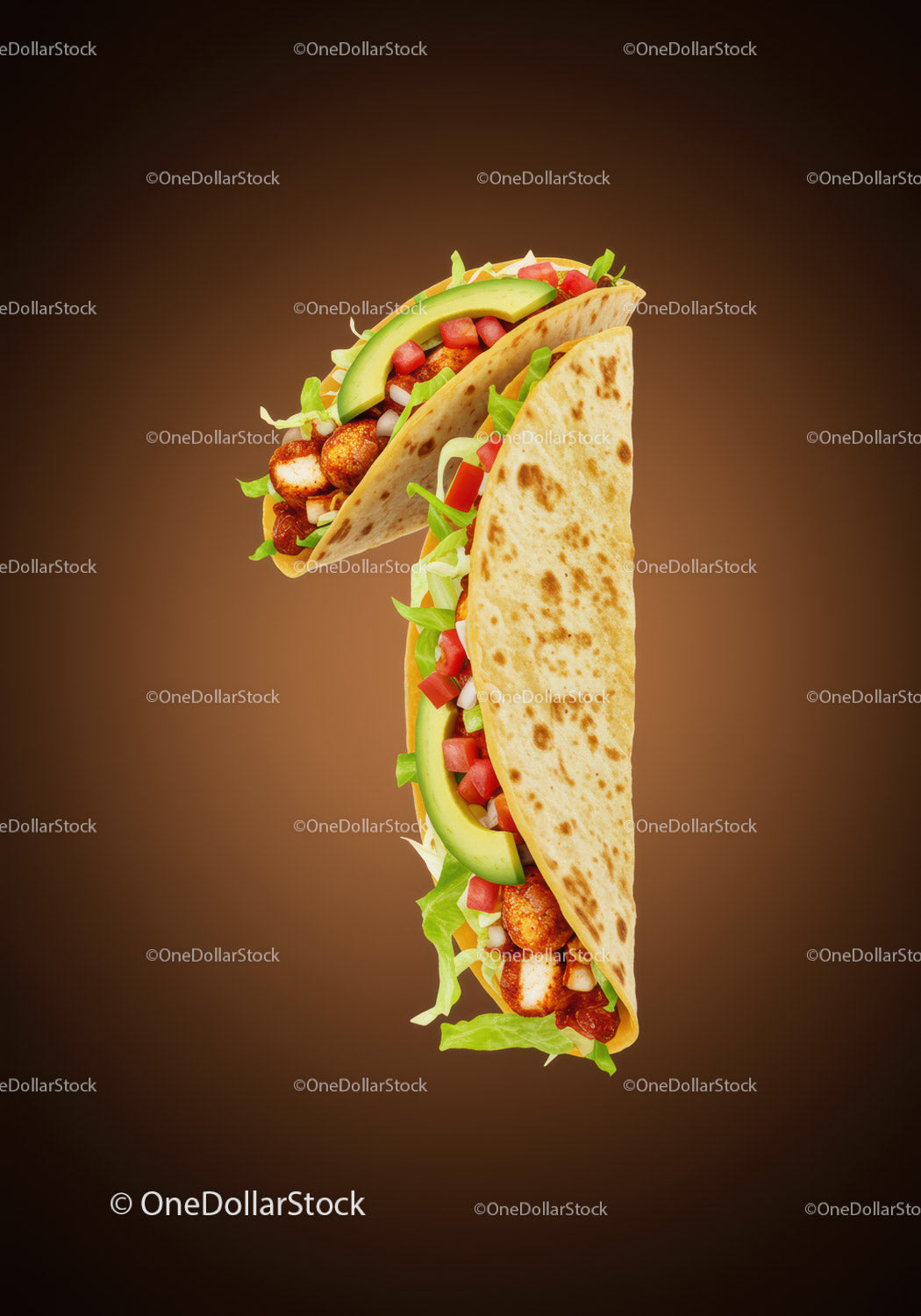 Delicious spicy chicken tacos with avocado slices