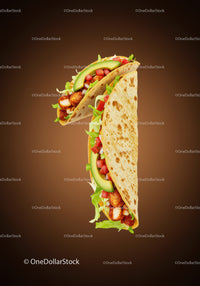 Delicious spicy chicken tacos with avocado slices