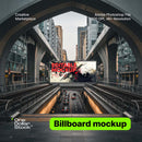 Billboard in modern city Editable PSD Mockup preview