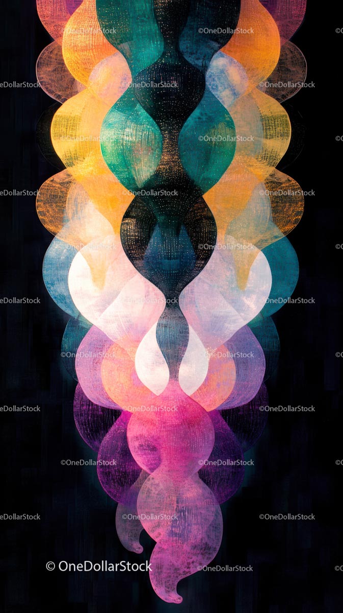 Colorful Abstract Geometric Pattern with Neon and Vivid Hues