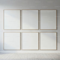 Minimalist Blank Frames Displayed on White Wall