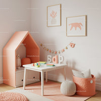 Cozy Kids Nursery with Pastel Pink and Beiges and Playful Decor