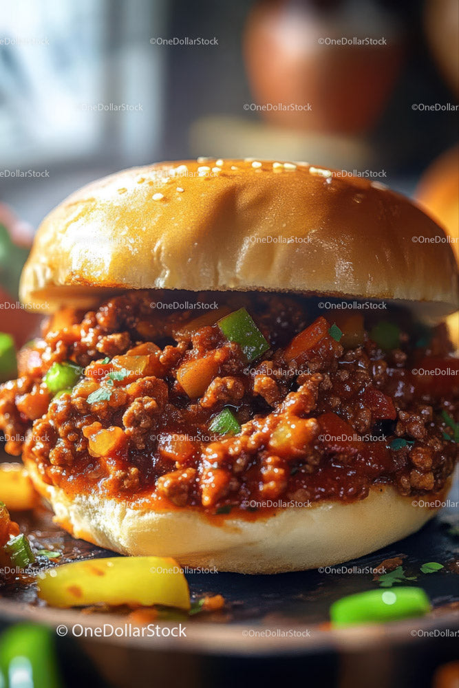Soczysty burger wołowy w miękkiej bułce ze świeżymi warzywami